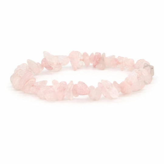 Pulsera de chips de cuarzo rosa