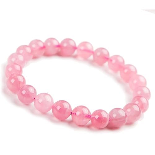 Pulsera de cuarzo rosa transparente, referencia de 6 mm