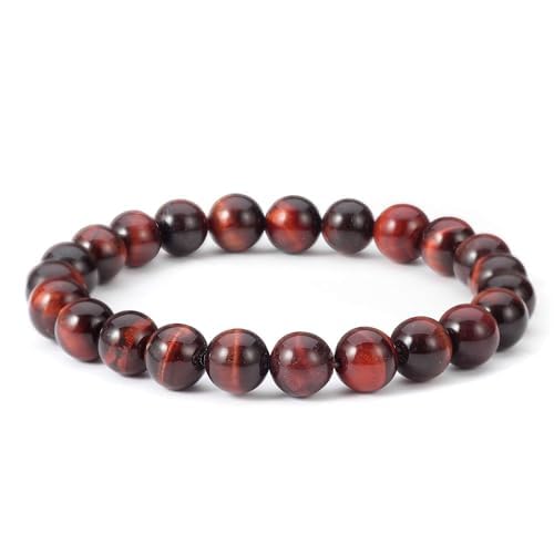 Pulsera de ojo de tigre rojo, referencia de 6 mm