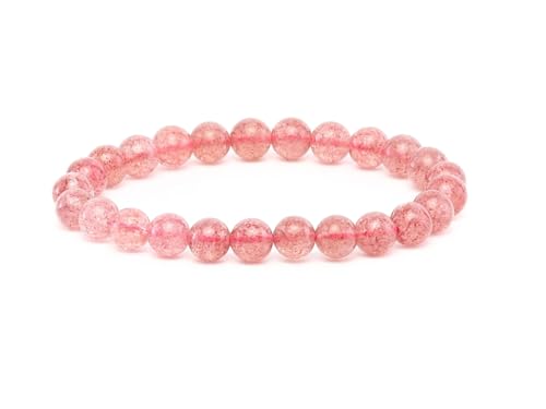 Pulsera de cuarzo fresa, referencia de 6 mm