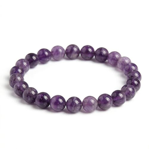 Pulsera de amatista de cuentas de 6 mm: fotografía original de referencia