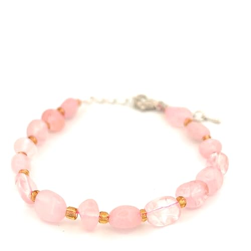 Pulsera de chips de cuarzo rosa con cierre