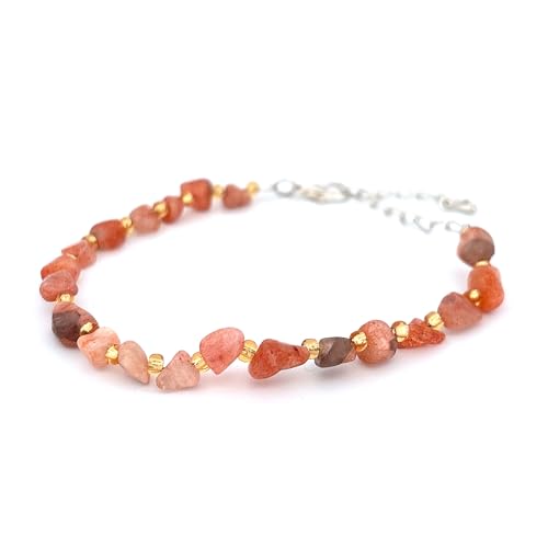 Pulsera de chips de piedra de sol con cierre