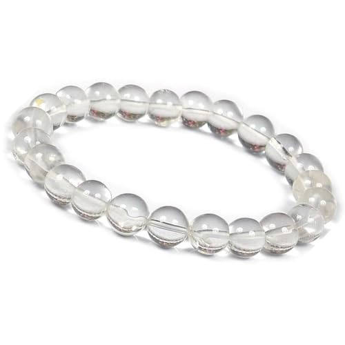 Pulsera de cuarzo blanco, referencia de 6 mm