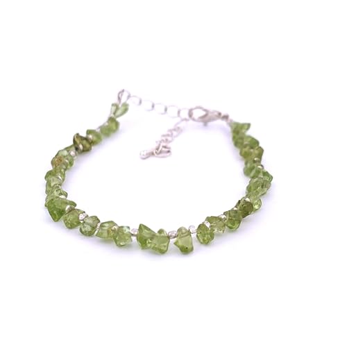 Pulsera de chips de peridoto con cierre