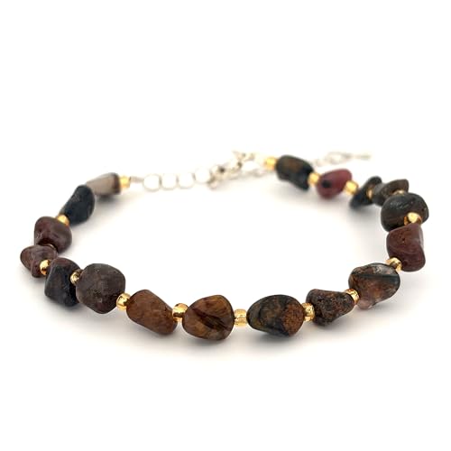 Pulsera de chips de pietersita con cierre