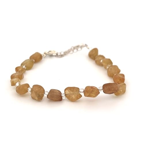 Pulsera de chips de apatita amarilla con cierre
