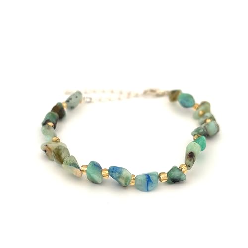 Pulsera de chips de azurita con cierre