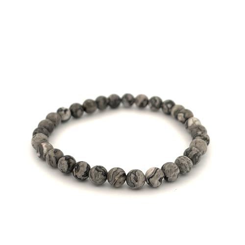 Pulsera de jaspe mapa, referencia de 6 mm