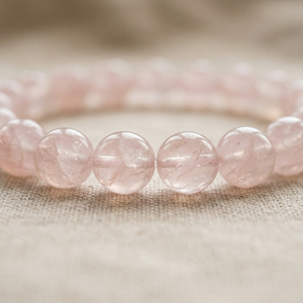 Pulsera de cuarzo rosa