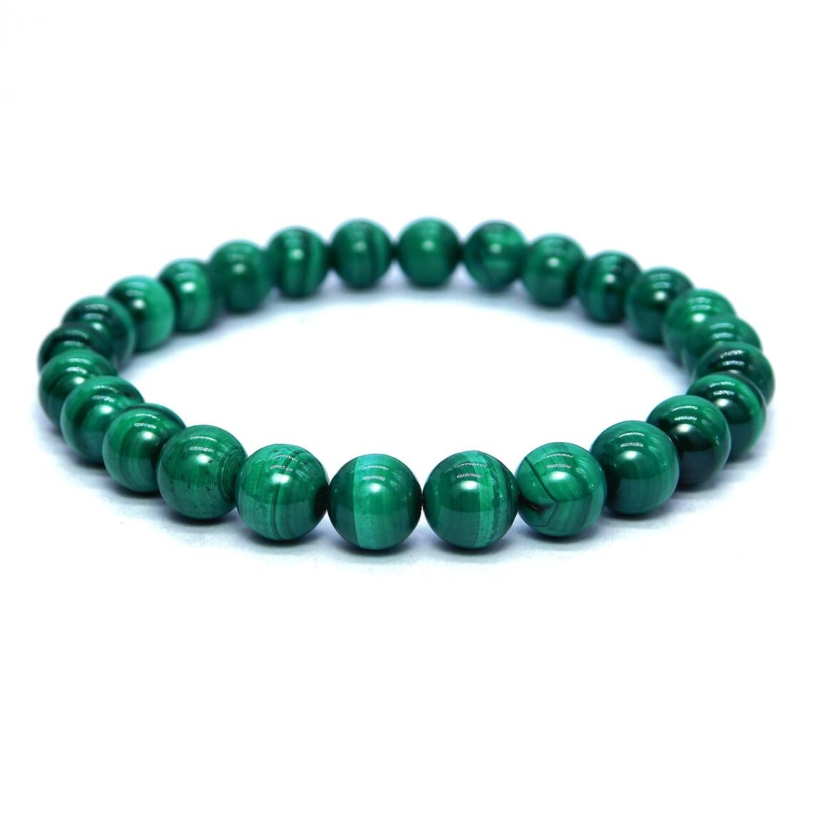Pulsera de malaquita con cuentas de 6 mm